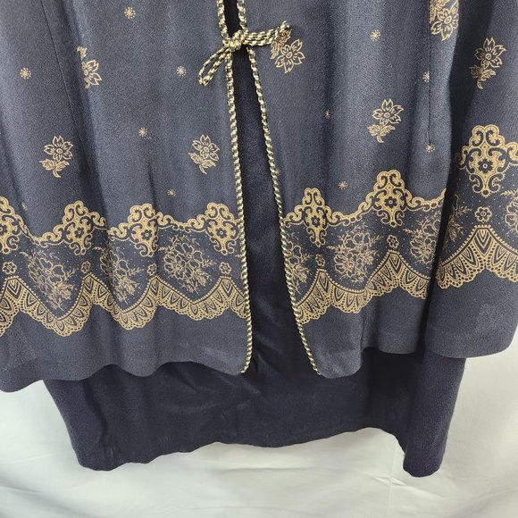 Vintage Robert Too Dress With Attached Jacket Size 22WP USA Made (HD) - Picture 4 of 6